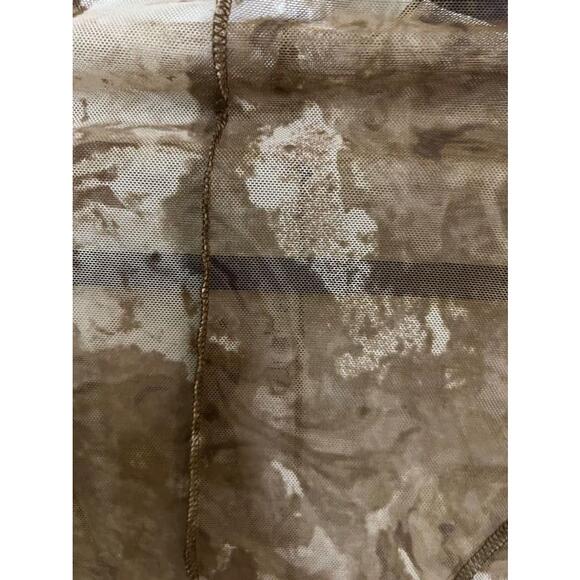 Women's Naked Wardrobe Brown Mesh Long Sleeve Crop Top - Size S NEW with tag - Picture 4 of 9